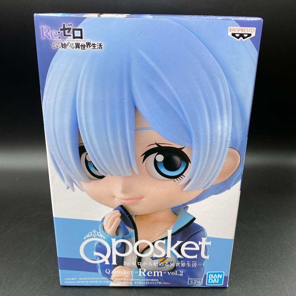 Re Zero Rem Tracksuit Figure Ver. B Qposket Banpresto Bandai
